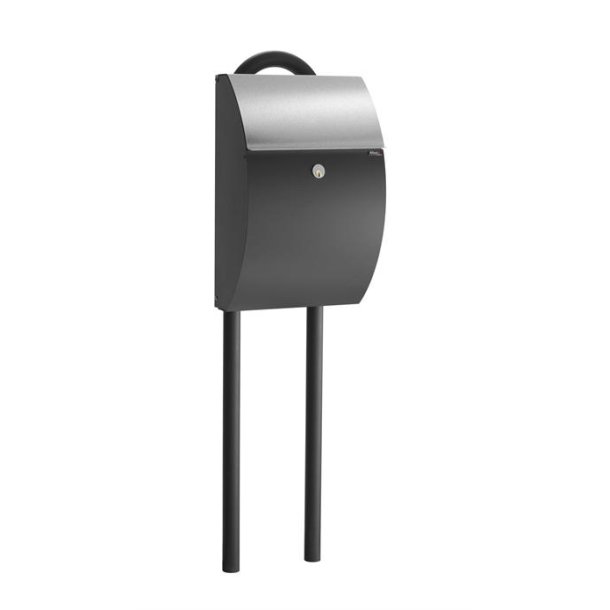 Postkasse SORT - Ekstra rum til aviser : ALLUX 7000